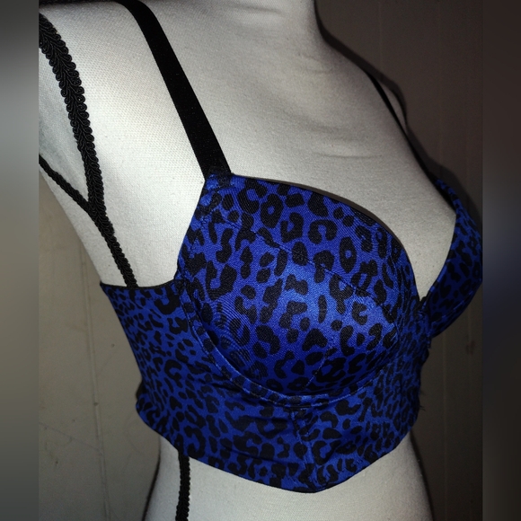 💙Blue & Black🖤Cheetah Bra Top - Picture 3 of 4